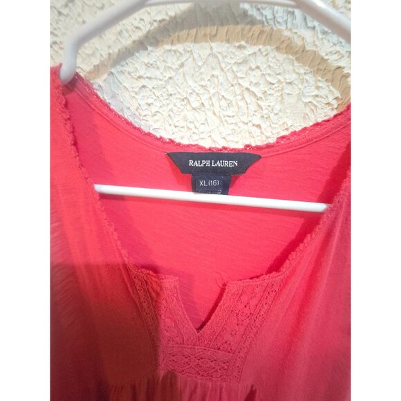 Ralph Lauren babydoll Womens Sleeveless Coral Dress XL - Picture 2 of 6